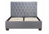 4ft6 Double Cologne - Grey fabric upholstered button back bed frame 2